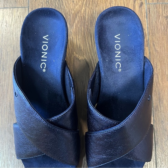 Vionic Kara leather slip on wedge sandal SZ 6.5 - Picture 4 of 6